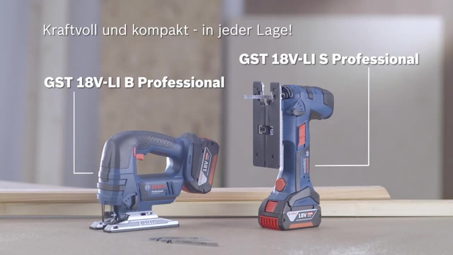 Bosch Akku-Stichsäge GST 18V-Li B Professional, 18 Volt blau/schwarz, 2x Li-Ionen Akku 4,0Ah, in L-BOXX
