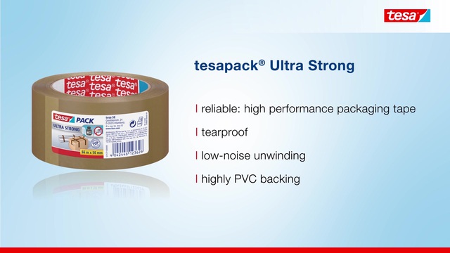 tesa Emballer PVC extra fort - Très haute résistance, Ruban adhésif Transparent, 66 m, Transparent, PVC, 50 mm, 1 pièce(s)