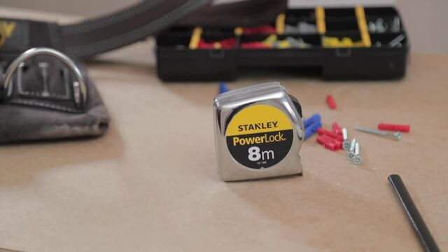 Stanley Bandmaß Micro Powerlock Blade Armor, 8 Meter silber/gelb, 25mm