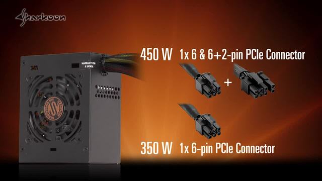 Sharkoon SilentStorm SFX Bronze 450W, PC-Netzteil schwarz, 2x PCIe, 450 Watt