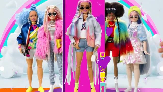 Mattel Barbie Extra Doll #4 - with Skateboard & 2 Kittens Pop 