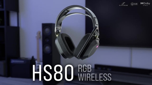 Corsair HS80 RGB WIRELESS, Casque gaming Noir, Pc, PlayStation 4, PlayStation 5