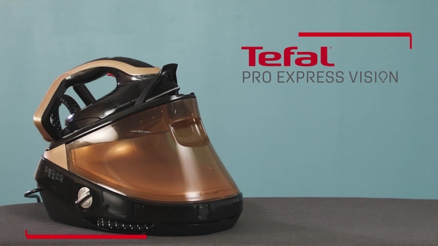 Tefal Pro Express Vision GV9820, Dampfbügelstation schwarz/gold