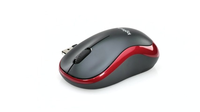 Logitech Wireless Mouse M185, Souris Rouge, 1000 dpi, Vente au détail