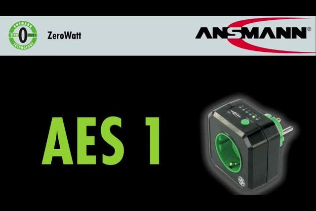 Ansmann AES1 Timer Steckdose mit Energiesparfunktion, Zwischenstecker schwarz/grün