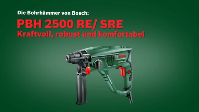 Bosch Bohrhammer PBH 2500 RE grün/schwarz, 600 Watt, Koffer