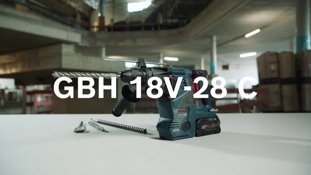 Bosch Akku-Bohrhammer GBH 18V-28 C Professional solo, 18Volt blau/schwarz, ohne Akku und Ladegerät, mit Bluetooth