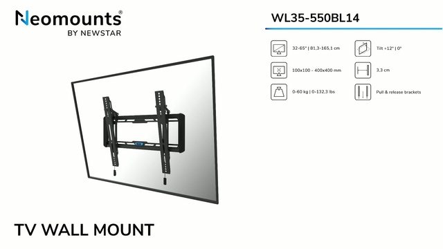 Neomounts WL35-550BL14 tv wandsteun wandmontage  Zwart