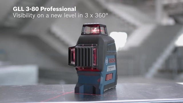 Bosch GLL 3-80 Professional Niveau de ligne 30 m 630 - 650 nm (< 10 mW), Laser Cross Ligne Bleu/Noir, 30 m, 0,3 mm/m, 4°, 120 m, 630 nm, horizontale/verticale