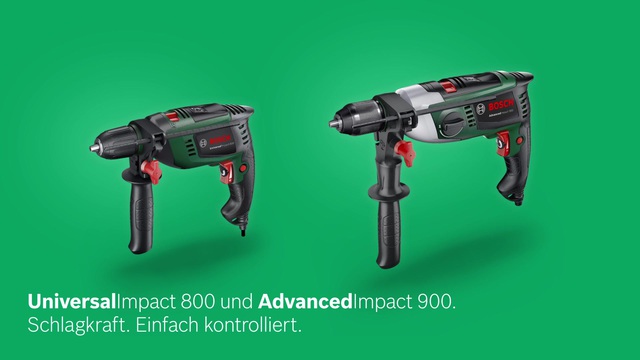 Bosch Schlagbohrmaschine AdvancedImpact 900 grün/schwarz, 900 Watt, Koffer