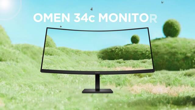 OMEN 34c , Gaming-Monitor 86.4 cm (34 Zoll), schwarz, WQHD, VA, AMD Freesync Premium, DisplayPort, HDMI, 165Hz Panel