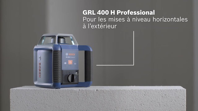 Bosch GRL 400 H Professional Niveau rotatif 400 m 635 nm (< 1 mW), Laser rotatif Bleu, 400 m, 0,08 mm/m, 5°, 600 tr/min, Rouge, 635 nm (< 1 mW)