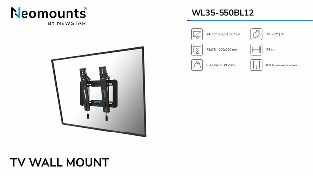 Neomounts WL35-550BL12 Support mural pour TV Noir