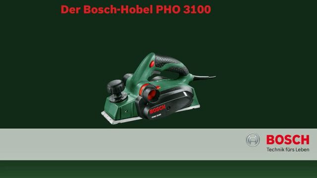 Bosch Hobel PHO 3100, Elektrohobel grün/schwarz, Kunststoffkoffer, 750 Watt