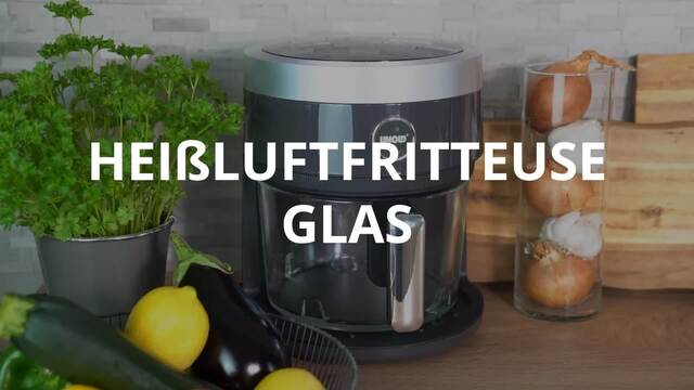Unold Heißluftfritteuse Glas 58695 edelstahl (gebürstet)/schwarz, 1.200 Watt