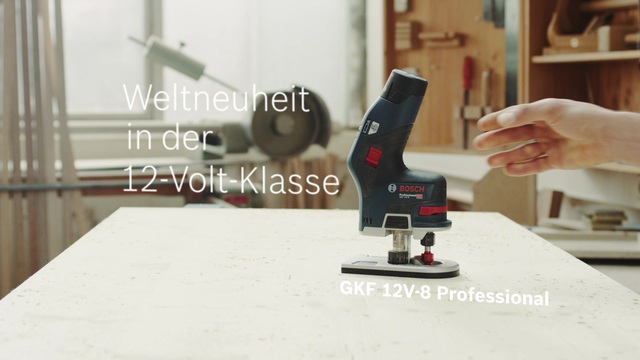 Bosch Akku-Kantenfräse GKF 12V-8 Professional solo, 12Volt, Fräsmaschine blau/schwarz, ohne Akku und Ladegerät, in L-BOXX