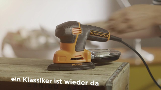 BLACK+DECKER Mouse-Schleifer KA2500K, Deltaschleifer orange/schwarz, 120 Watt, mit Koffer u. 9-tlg. Schleifzubehör