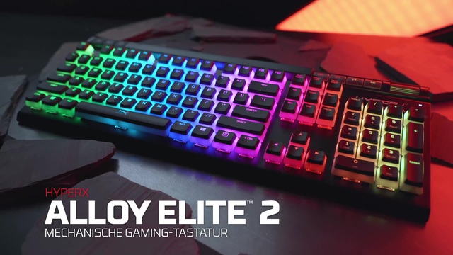 HyperX Alloy Elite 2, Gaming-Tastatur schwarz, DE-Layout, HyperX Red