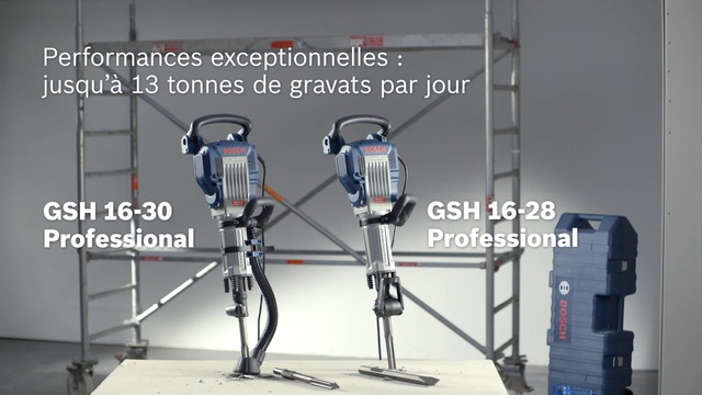 Bosch Brise-béton GSH 16-30 Professional, Marteau piqueur Bleu, 255 mm, 760 mm, 16,5 kg