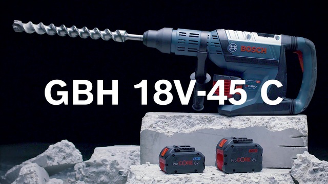 Bosch Akku-Bohrhammer BITURBO GBH 18V-45 C Professional solo blau/schwarz, ohne Akku und Ladegerät, Bluetooth Modul, im Koffer