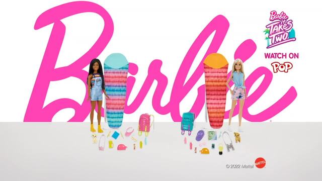 Mattel Barbie “It takes two! Camping” Spielset mit Malibu Puppe, Hündchen und Accessoires 