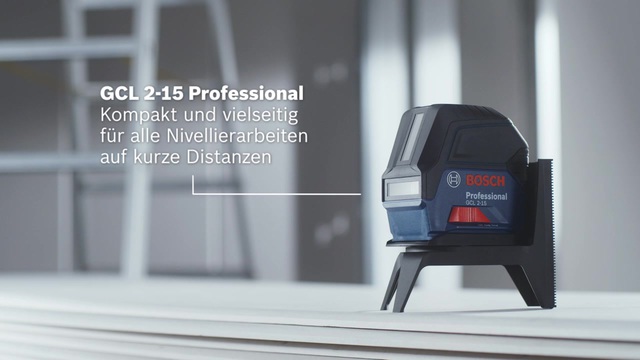 Bosch Kombilaser GCL 2-15 Professional, mit Deckenklemme, Kreuzlinienlaser blau/schwarz, rote Laserlinien, mit Halterung RM1 Professional