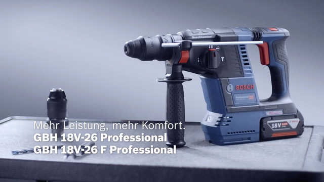 Bosch Akku-Bohrhammer GBH 18V-26 F Professional, 18Volt blau/schwarz, 2x Li-Ionen Akku 5,0Ah, in L-BOXX