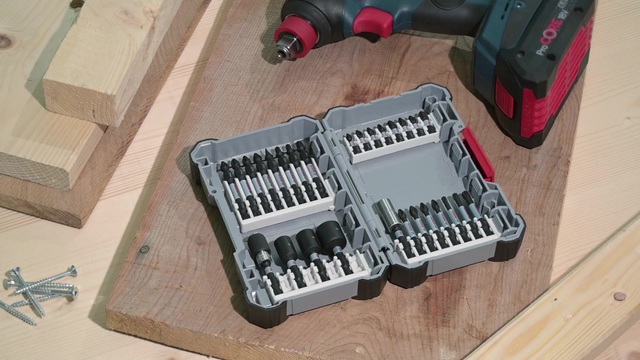 Bosch Impact Kassette Größe L , Werkzeugbox schwarz/rot, Leer