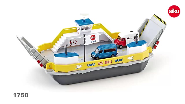 SIKU Car Ferry Flottant - Echelle 1/50, Modèle réduit de voiture Gris/Jaune, Super, Intérieure, 3 an(s), Métal, Plastique, Blanc, Multicolore
