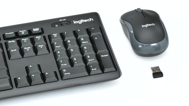 Logitech Wireless Combo MK270, Set schwarz/silber, DE-Layout, Rubberdome