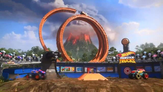 Hot Wheels Monster Trucks T-Rex Volcano Arena Racebaan 
