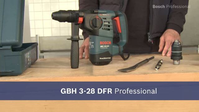 Bosch Perforateur SDS-plus GBH 3-28 DFR Professional, Marteau piqueur Bleu/Noir, SDS Plus, Noir, Bleu, 2,8 cm, 900 tr/min, 3,1 J, 4000 bpm