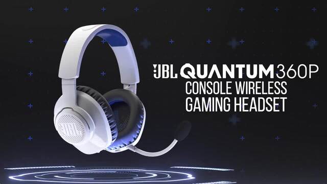 JBL Quantum 360P, Headset weiß/blau, Bluetooth, USB-C