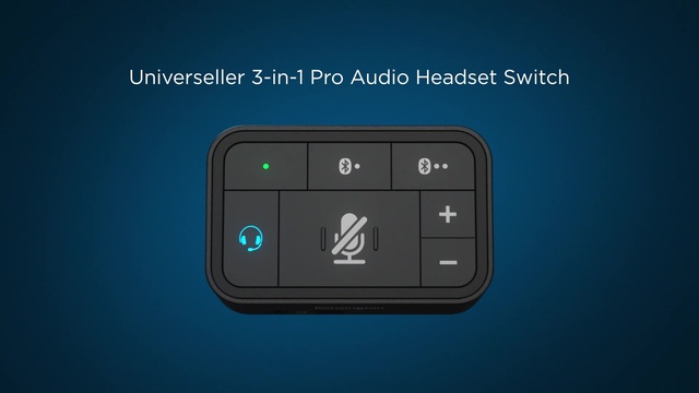 Kensington Universal 3-in-1 Pro Audio Headset Switch  Bluetooth, USB, 3,5mm Anschluß