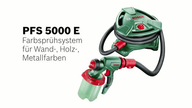 Bosch Farbsprühsystem PFS 5000 E, Sprühpistole grün/schwarz, 1.200 Watt, Düse für Lackfarben + Düse für Wandfarbe