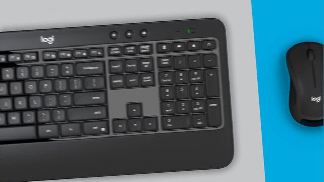 Logitech MK540 Advanced - Draadloze toetsenbord- en muiscombinatie, desktopset Donkergrijs, BE Lay-out, 1000 dpi