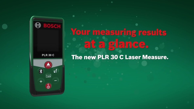 Bosch PLR 30 C Mètre laser portable Vert 30 m, Télémètre Vert/Noir, Mètre laser portable, m, Vert, Numérique, 30 m, 0,05 m, Vente au détail