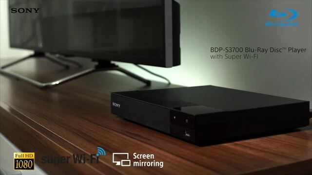 Sony BDP-S3700B LAN bk BLU, Lecteur Blu-ray Noir, Full HD, 480i, 480p, 720p, 1080i, 1080p, DTS-HD, Dolby TrueHD, BD, CD, DVD, 9,2 W, 0,25 W