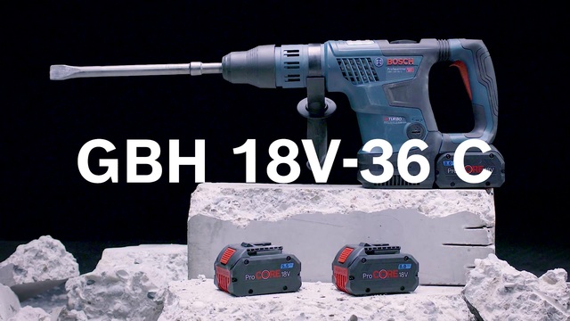 Bosch Akku-Bohrhammer BITURBO GBH 18V-36 C Professional solo blau/schwarz, ohne Akku und Ladegerät, Bluetooth Modul, im Koffer