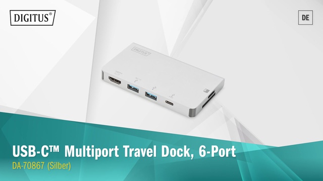 Digitus USB Type-C Multiport Travel Dock, Dockingstation silber, HDMI, USB-A