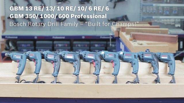 Bosch Perceuse GBM 10 RE Professional Bleu/Noir, Perceuse à poignée pistolet, Sans clé, 1 cm, 2600 tr/min, 2,5 cm, 1 cm