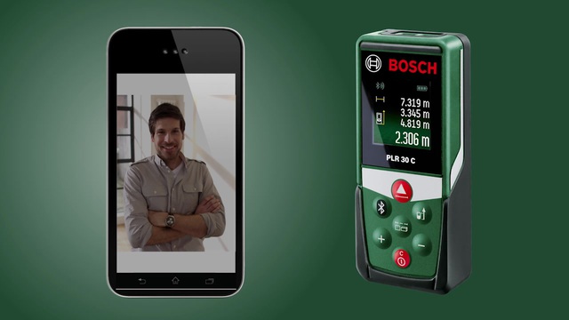 Bosch PLR 30 C Mètre laser portable Vert 30 m, Télémètre Vert/Noir, Mètre laser portable, m, Vert, Numérique, 30 m, 0,05 m, Vente au détail