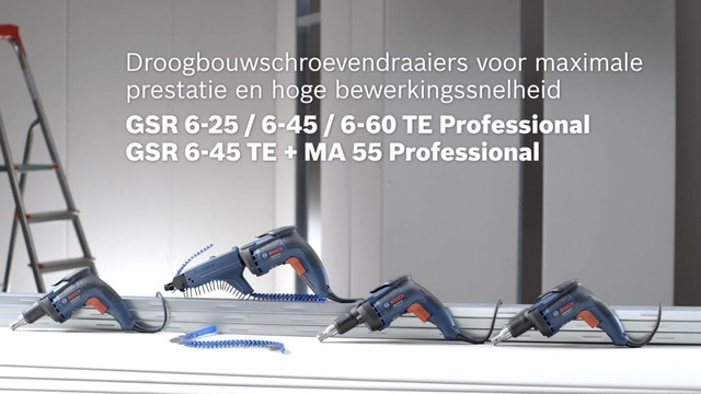 Bosch Droogbouwschroevendraaier GSR 6-25 TE Professional schroefboor Blauw/zwart, Incl. Opbergkoffer & gordeltas