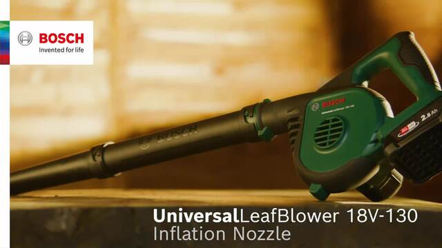 Bosch  Akku-Laubbläser Universal LeafBlower 18V-130, 18Volt, Laubgebläse grün/schwarz, Li-Ionen Akku 2,5Ah, POWER FOR ALL ALLIANCE