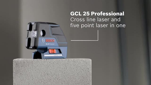 Bosch GCL 25 Professional Niveau à point 635 nm (< 1 mW), Laser Cross Ligne Bleu/Noir, 4°, 635 nm (< 1 mW), Niveau à point, Noir, Bleu, 1/4,5/8", 60 h