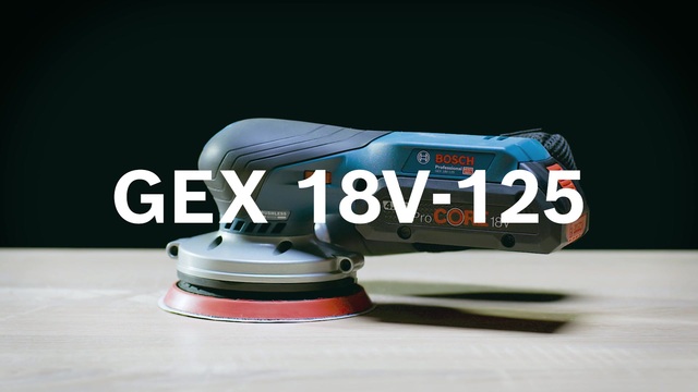 Bosch Akku-Exzenterschleifer GEX 18V-125 Professional solo, 18Volt blau/schwarz, ohne Akku und Ladegerät, in L-BOXX