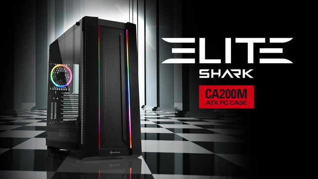 Sharkoon ELITE SHARK CA200M, Big-Tower-Gehäuse schwarz, Tempered Glass