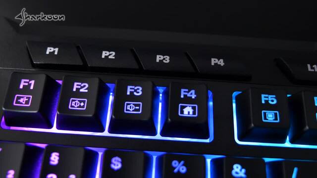 Sharkoon SKILLER SGK4, Gaming-Tastatur schwarz, US-Layout, Rubberdome