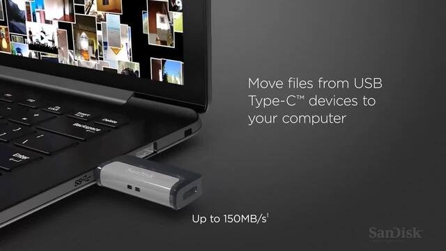 SanDisk Ultra Dual Drive lecteur USB flash 128 Go USB Type-A / USB Type-C 3.2 Gen 1 (3.1 Gen 1) Noir, Argent, Clé USB Noir, 128 Go, USB Type-A / USB Type-C, 3.2 Gen 1 (3.1 Gen 1), 150 Mo/s, Slide, Noir, Argent