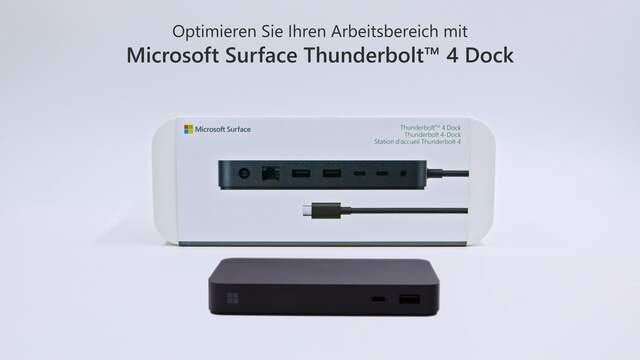 Microsoft Surface Thunderbolt 4 Dock, Dockingstation schwarz, USB-C, USB-A, Thunderbolt 4